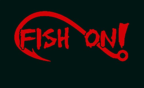 A1154 Fish On Bass Fishing Decal Sticker (Red)