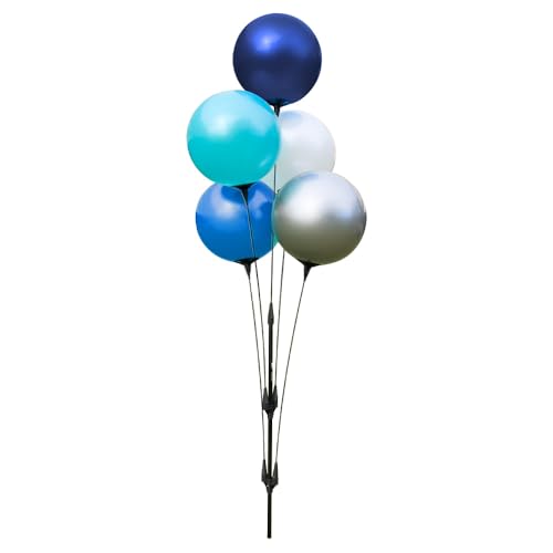 Image of Reusable Outdoor Balloon Clusters - Helium Free, All-Weather, Durable, Plastic Balloons for Advertising, Real Estate, Grand Openings & Events (Navy,Light Blue,White,Silver,Blue)
