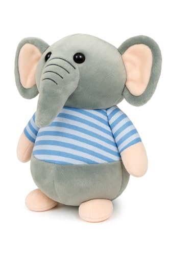Image of Fun4you Elephant Soft Toy for Kids - Cute Animal Plush - Stuffed Elephant for Baby Boys & Girls - Cuddly Soft Gift for Toddlers - Blue - 20 cm