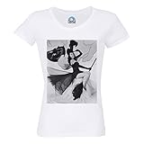 Gran durabilidad Joyce Holden - Camiseta para mujer, cuello redondo, algodón orgánico, en bruja, celebridad, TV, Halloween, foto antigua,, blanco, L