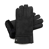 Guantes de piel de cordero merino español, extra suaves, cosidos a mano, para hombre y mujer, con forro cálido
