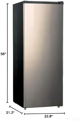 7.0 Cu.Ft Upright Freezer, Large Capacity Stand Up Freezers with 5 Adjustable Shelves, Convertible Refrigerator/Freezer, Reversible Door for Home, Basement — view 3