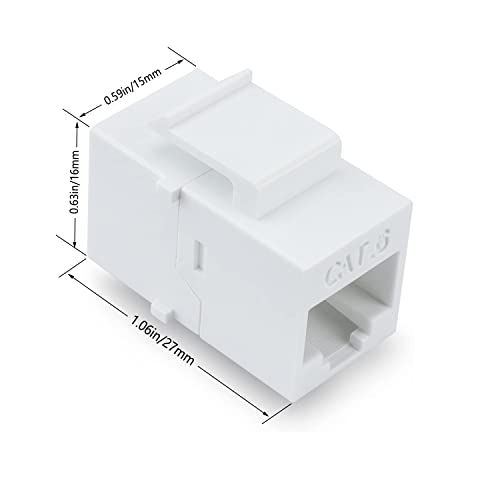 Victek Female To Female Cat6 Keystone Rj45 Couplers, 10 Pack, White, Tablet #TOP1