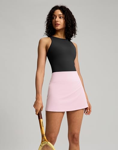 High Waisted Tennis Skirts with Shorts Pockets for Women