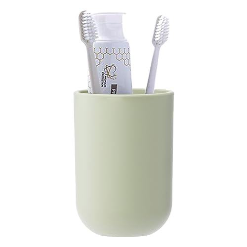 UVIVIU Toothbrush Cup, Bathroom Cup, Toothbrush Holder, Bathroom Tumbler, Plastic, 350ml (Light Green)