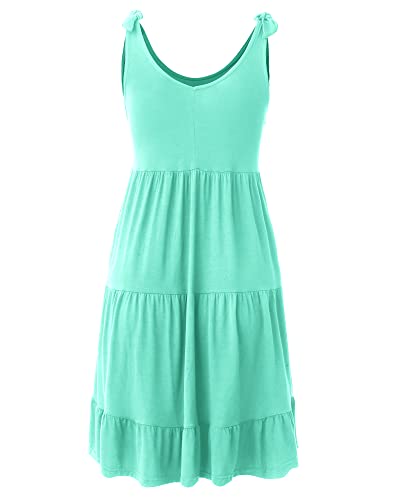 Rnxrbb Summer Maternity Dress Casual Sundress Cute Tank Maternity Sleeveless Short Clothes For Beach Daily Wear,Qquamarine Green M #TOP2