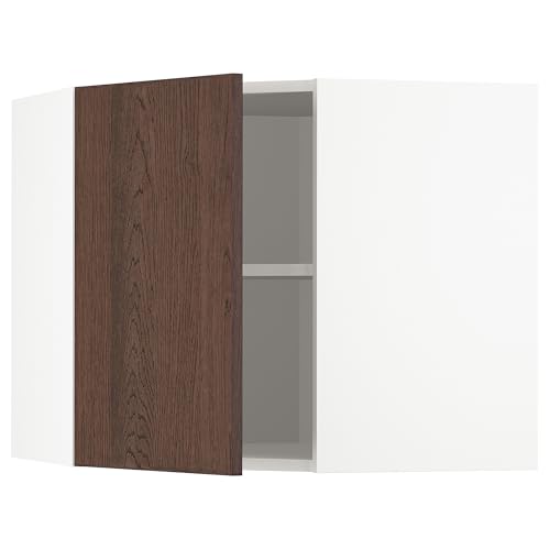 Meuble d'angle mural METOD blanc et marron sinarp 68 x 60 cm ProTuning