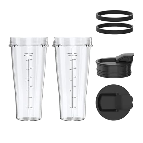 Vasos para licuadora de 24oz con tapas compatibles Ninja miniatura 2