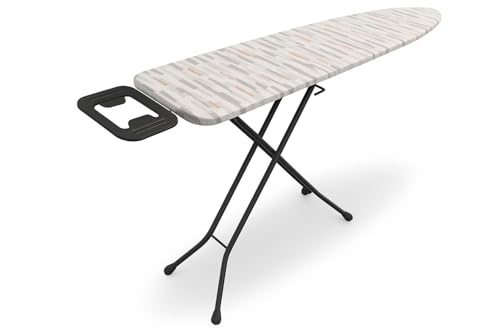 Leonardo Fai Da Te - asse da stiro 33x110 cm - Asse da stiro in acciaio con leva pieghevole e Poggiaferro