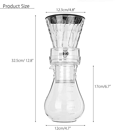 Cafetera de goteo de vidrio 800 ml compacta y resistente miniatura 2