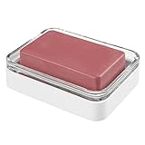 PRÁCTICO SOPORTE: Gracias a la base estriada de esta jabonera para ducha, la pastilla húmeda no se deslizará. Además, el soporte evita que queden restos de jabón sobre el lavabo.