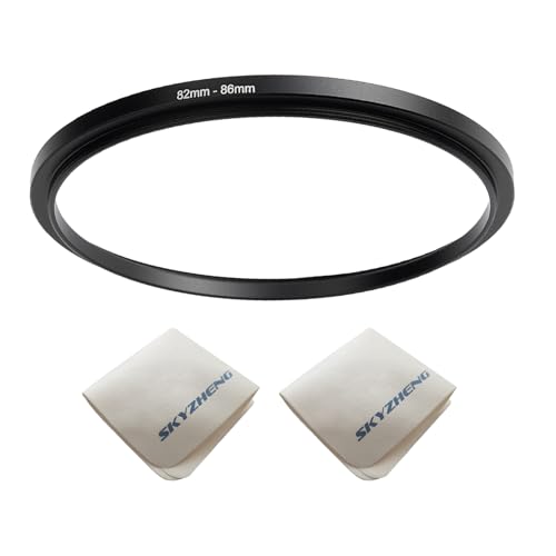 Anillo adaptador de lente 82 mm a 86 mm, anillo de aumento para filtros UV, ND y CPL, incluye paño premium para limpieza de lentes (paquete de 2 unidades) miniatura 1