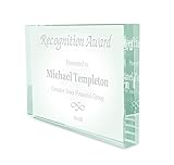 Awards4U Personalized Glass Award - 6x4 Custom Engraved Trophy - Choose Your Title: Appreciation, Achievement, Shining Star, Excellence, Retirement, Above and Beyond