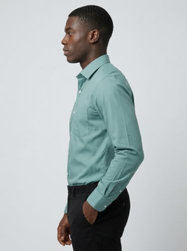 Image of INKAST Men's Cotton Blend Plain Formal Shirt | Full Sleeves Solid Shirts| Straight Regular Fit | Office and Regular Wear