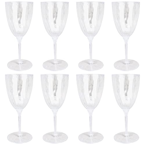 SEWACC 8Pcs使い捨てワイングラス240mlシャンパンフルートプラスチックシャンパンカップ赤ワイングラスウェディングホリデーパーティー用品