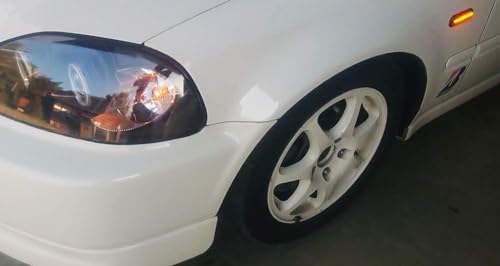 iJDMTOY JDM-Spec Black-Out Smoked Lens Amber Full LED Front Fender Side Marker Lights w/Wiring Pigtails Compatible with 1996-2001 Honda Civic EK EJ EM (Direct Fit JDM, Require Mods for US Models) - Image 5