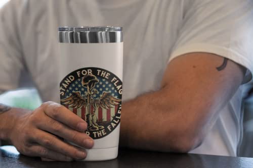 Image of American Patriotic Stickers for Veterans (2 pk) 4.5In - Strong Adhesive Waterproof Military Stickers - No Fade, Used for Truck, Car, Laptop, Water Bottle, Toolbox