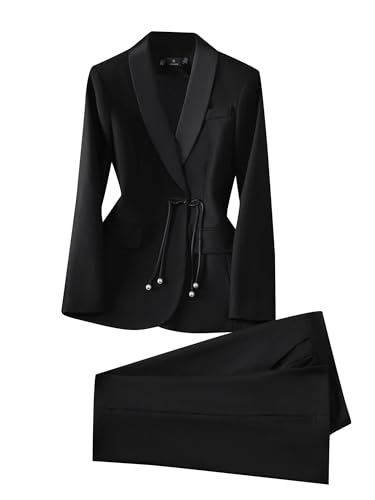 Women Elegant Pant Suit 2 Piece Set Office Ladies Female Business Work Wear Formal Blazer Jacket and Trouser