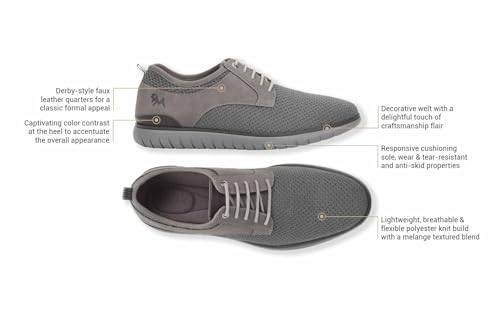 Image of Neeman's The Derbies for Men | Knit Base and Faux Leather Derby Sneakers | Comfortable and Breathable Mesh