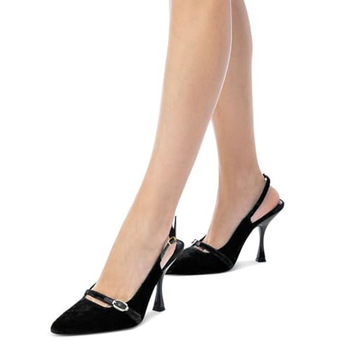 FOWT Women Pointed Toe Sexy Pumps Stiletto High Heel Slingbacks Strappy Fashion Formal Office Dance Shoes Size 4-16 US2