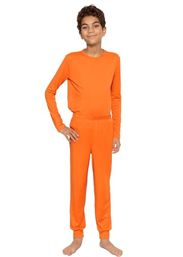 Image of STRETCH IS COMFORT Boys Thermal Set Long Sleeve Top with Jogger Pants | Crew Neck or Hoodie | Thermal Underwear For Kids Set