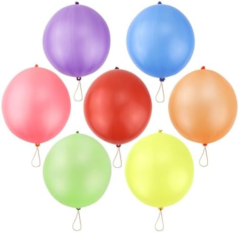 RUBFAC 36 Punch Balloons, Neon Punching Balloons with Rubber Band Handles, 18 Inch, Various Colors Punch Balls, Suitable for Gifts, Daily Games, Weddings