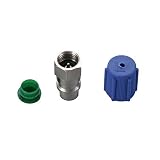 ThreeH R22 R12 do R134A adapter do konwersji wysokiej/niskiego prądu zmiennego AC, czerwony, niebieski, środek chłodzący do samochodu, doposażenie 7/16 na 3/8 (2 sztuki)