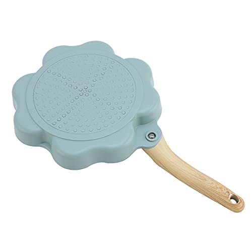 Dafeike Heart Pancake Pan Heart Shape Egg Pan Nonstick 4 Leaf Clover Egg Frying Pan Non Stick Aluminum Heart Egg Skillet, Green #TOP6