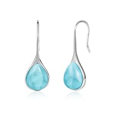 E-Teardrop Larimar Fishook Earrings