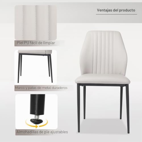 Miniatura 5 de Jiexi Juego De 4 Sillas De Comedor Color Beige, Sillas De Comedor Modernas De Mediados De Siglo, Sillas De Cocina Con Patas De Metal Para Comedor, Sala De Estar, Sala De Espera, Casa De Campo