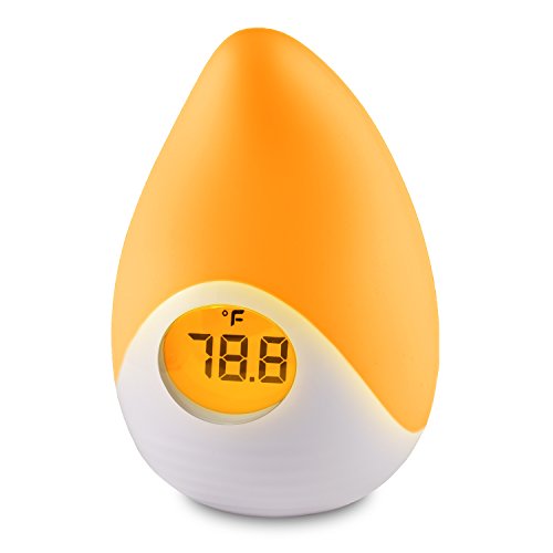 MeasuPro Nursery Safety Thermometer Night Light with Color Changing Light, LCD Display and Rechargeable Battery