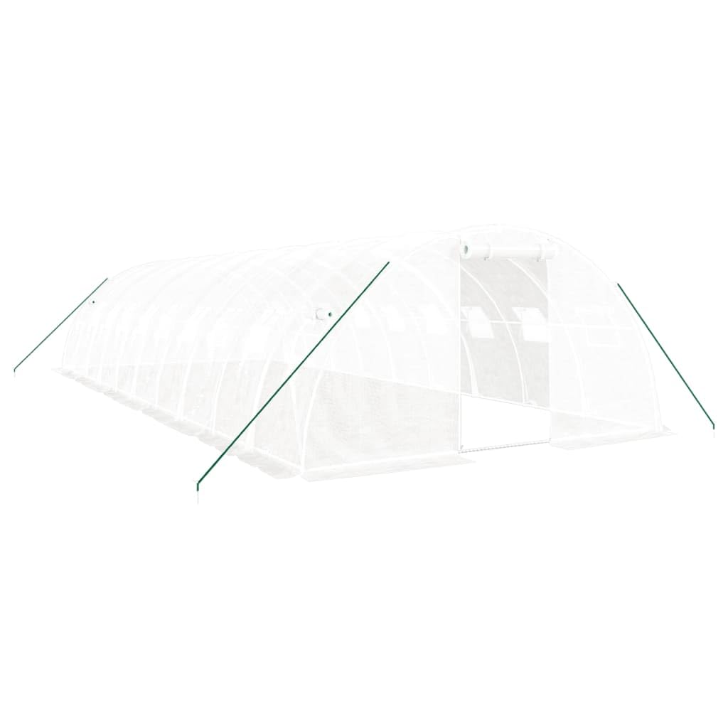 Homgoday Invernadero con Estructura de Acero Blanco 40 m² 10x4x2 m, Invernadero Caseta Jardín Terraza Plantas Semilla Cultivo Huerto Verduras Cubierta Casero