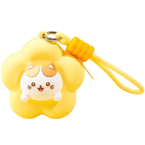 Image of FunBlast Soft Silicone Coin Pouch - Cute Animal Design Mini Purse with Strap, Multipurpose Silicone Pouch, Small Zipper Wallet for Kids & Girls, Kawaii Coin Bag - 9 X 9 X 6.5 cm (Yellow)