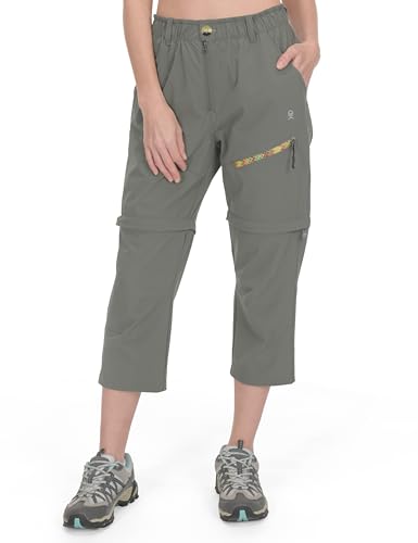 Little Donkey Andy Women's Hiking Capri Pants Lightweight Convertible Zip Off Shorts Capris Silver Sage Large