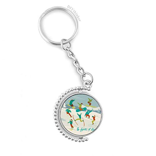 Llavero de esquí giratorio con anillo Pilgrim, ideal para tus llaves de casa y mochila