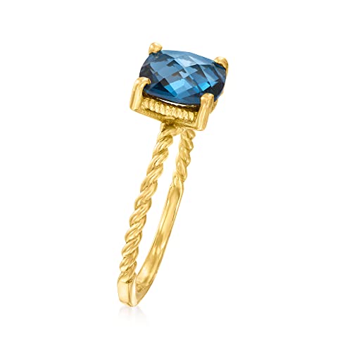 Ross-Simons 2.60 Carat London Blue Topaz Twisted Ring in 18kt Gold Over Sterling. Size 6