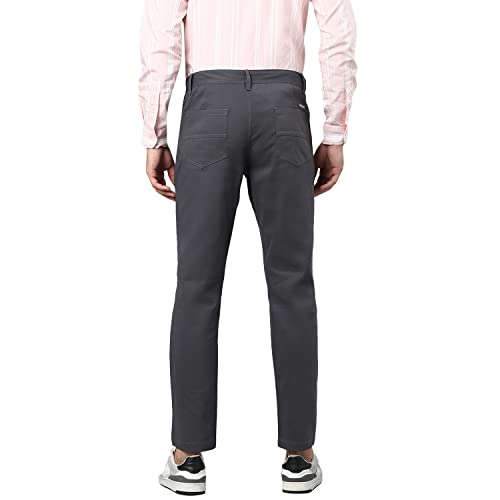Image of Hubberholme Men's Tapered Fit Cotton Trousers, Ankle Length Button Closure Chinos
