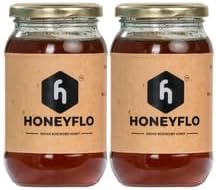 Honeyflo organics Indian Rosewood 500 gm x 2, Raw Pure and Natural | Unprocessed & Unpasteurized Honey | Value Pack