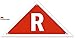 SmartSign 3M High Intensity Grade Reflective Sign, Legend"R Triangular", 6" tall x 12" across triangle, White on Red