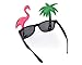 PLAY BLING 2 Pieces Hawaiian Tropical Novelty Sunglasses Flamingo Parrot Tree Party Glasses Eyewear for Fancy Dress