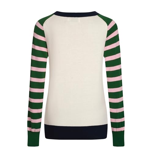 OXKnit Women's Knitted Long Sleeve, Christmas Tree Pattern Cotton Crewneck T-Shirt Tops for Christmas Holiday2