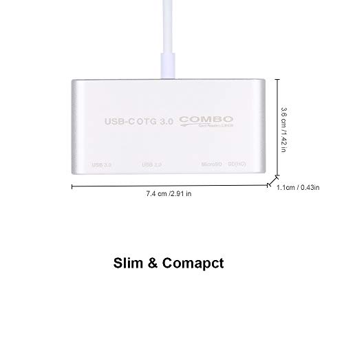 Image of Tooarts USB C USB 3.1 Type C HUB with Card Reader 5 in 1 USB-C Hub Type-c OTG Hub Combo USB3.0 Multi Spliter for MacBook Pro Air(Sliver