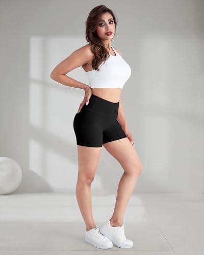 CHRLEISURE High Waisted Spandex Biker Shorts, Workout Booty Soft Yoga Shorts for Women4