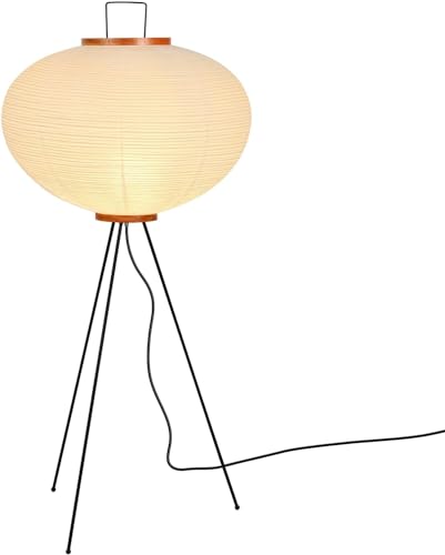 Lámpara de pie de papel japonés LED regulable ideal para crear un ambiente relajante en tu salón