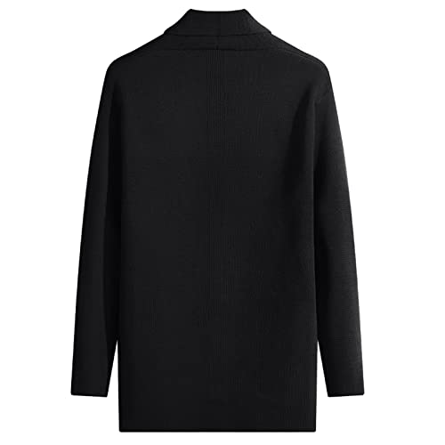 Casual Slim Fit V-Neck Knitted Sweaters Long Sleeve Button Down Cardigan Single Breasted Knitted Cardigan Mens Fashion Black #TOP2