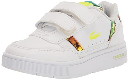 Lacoste Unisex-Child Children's T-Clip Sneaker, Asparagus/White, 11