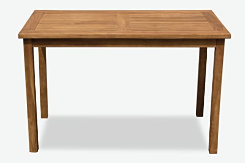 AVANTI TRENDSTORE-Montera-Tavolo da giardino rettangolare in legno massiccio teak, perfetto per giardino o balcone. Dimensione LAP 120x75x70 cm