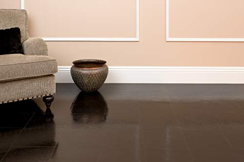 Image of Nexus Self Adhesive 12-Inch Vinyl Floor Tiles, 20 Tiles - 12 inch x 12 inch, Black Pattern - Peel & Stick, DIY Flooring for Kitchen, Dining Room, Bedrooms & Bathrooms by Achim Home Decor