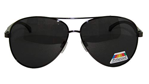 óculos de sol polarizado estilo aviador armação de metal em tom grafite