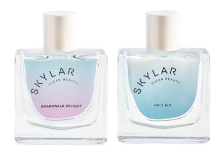 Skylar Boardwalk Delight and Salt Air Eau de Perfume Layering 2 Pack- Hypoallergenic & Clean Perfume for Women & Men, Vegan & Safe for Sensitive Skin- (50mL /1.7 Fl oz)
